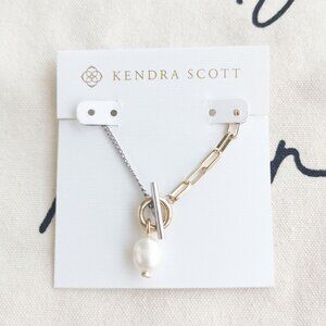 Kendra Scott Chain Necklace - Leighton Convertible - White Pearl Mixed Metal